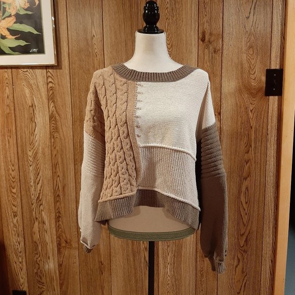 POL Sweaters - POL Soft Patchwork Sweater